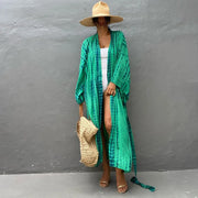 8-Blue Stripes on Green Background