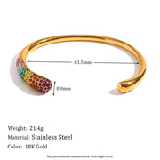 Colorful Crystals Snake Head Bracelet-Gold