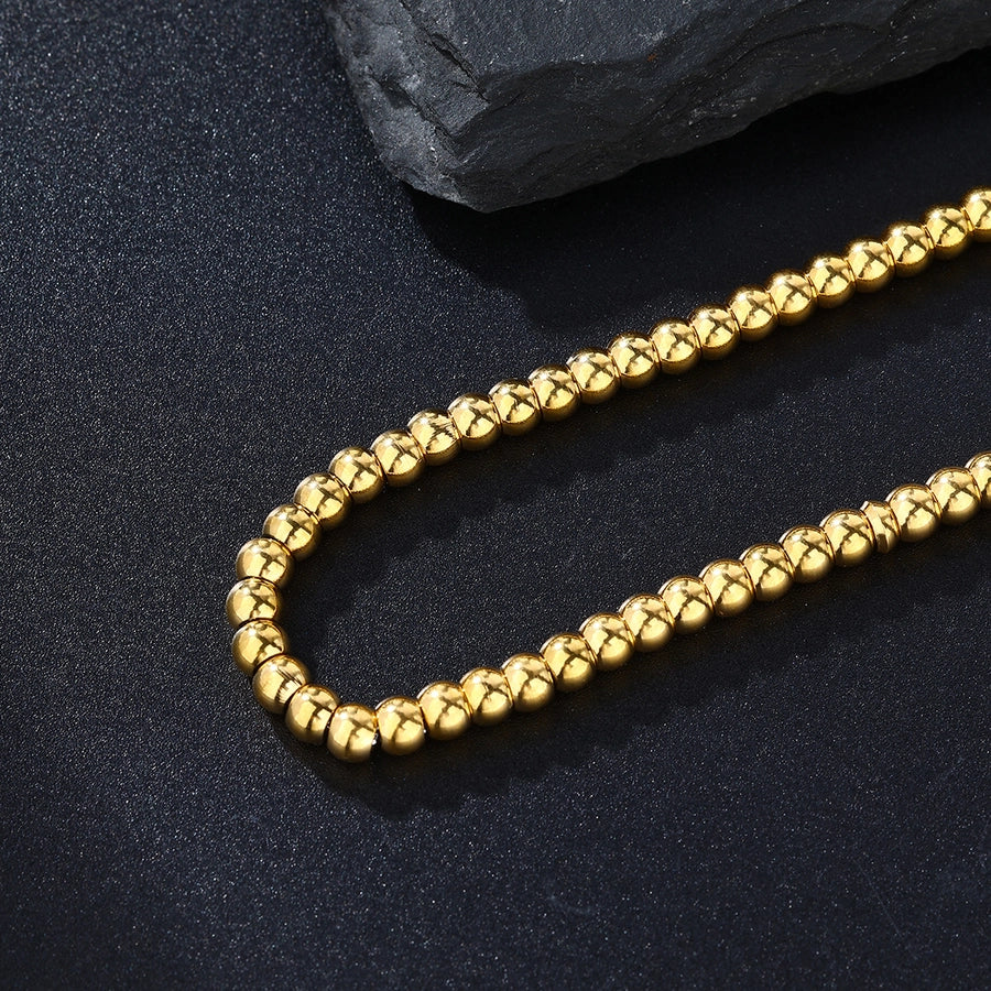 Casual Circle 304 Stainless Steel 18K Gold Plated ball chain Bracelets In Bulk Stainless Steel Bracelets