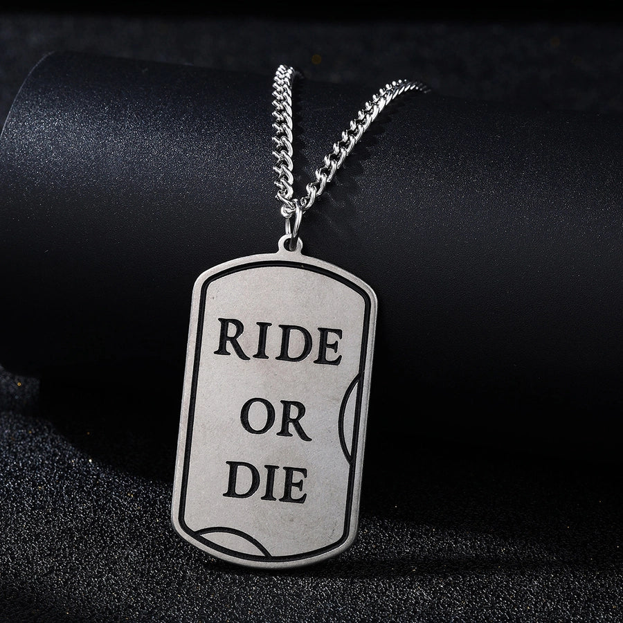 Simple Style Letter Rectangle 304 Stainless Steel Men's Pendant Necklace