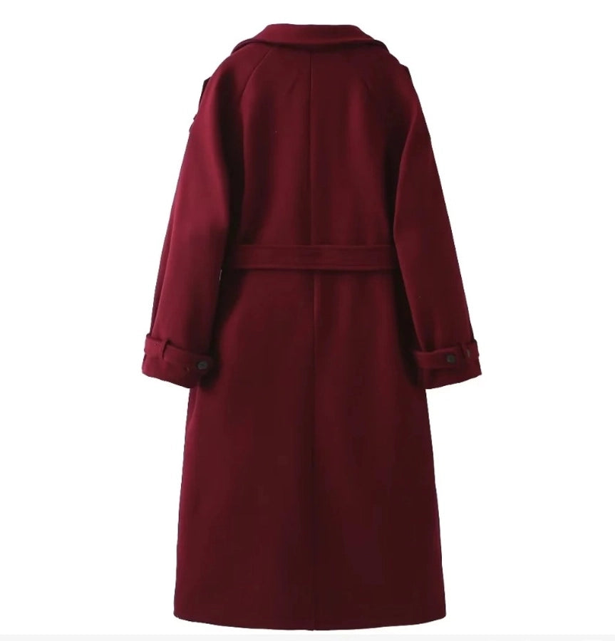 Women's Preppy Style Solid Color Coat Woolen Coat