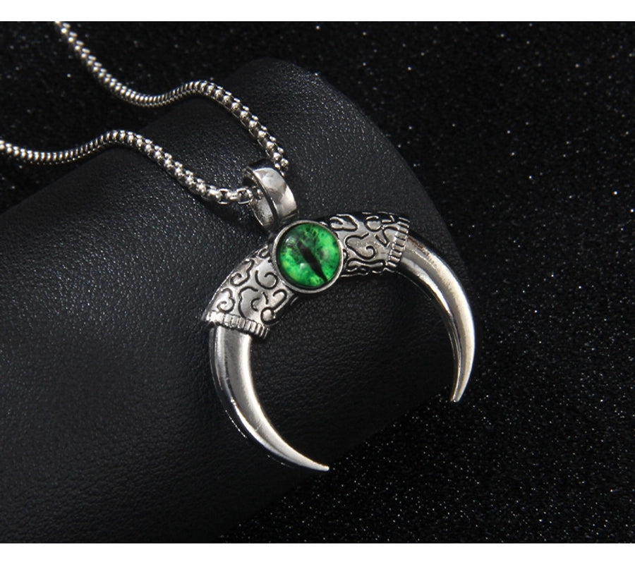 Hip-Hop Vintage Style Devil's Eye Horns 201 Stainless Steel Alloy Plating Unisex Pendant Necklace