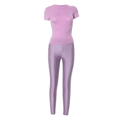 Daily Women's Streetwear Solid Color Spandex Polyester Pants Sets Pants Sets