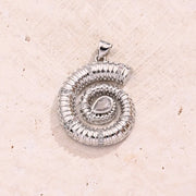 White Zircon Hollow Wheel Screw Pendant (White Gold Color) [29x23.5mm (Aperture: 5 X3mm)]