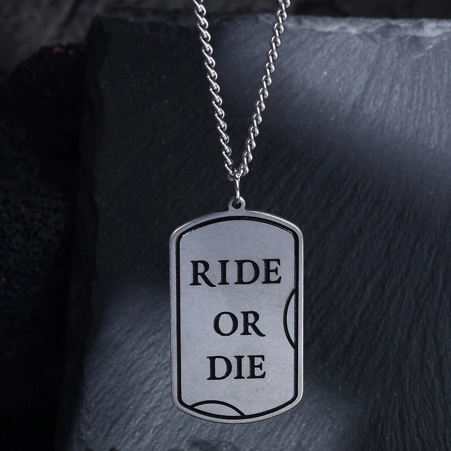 Simple Style Letter Rectangle 304 Stainless Steel Men's Pendant Necklace