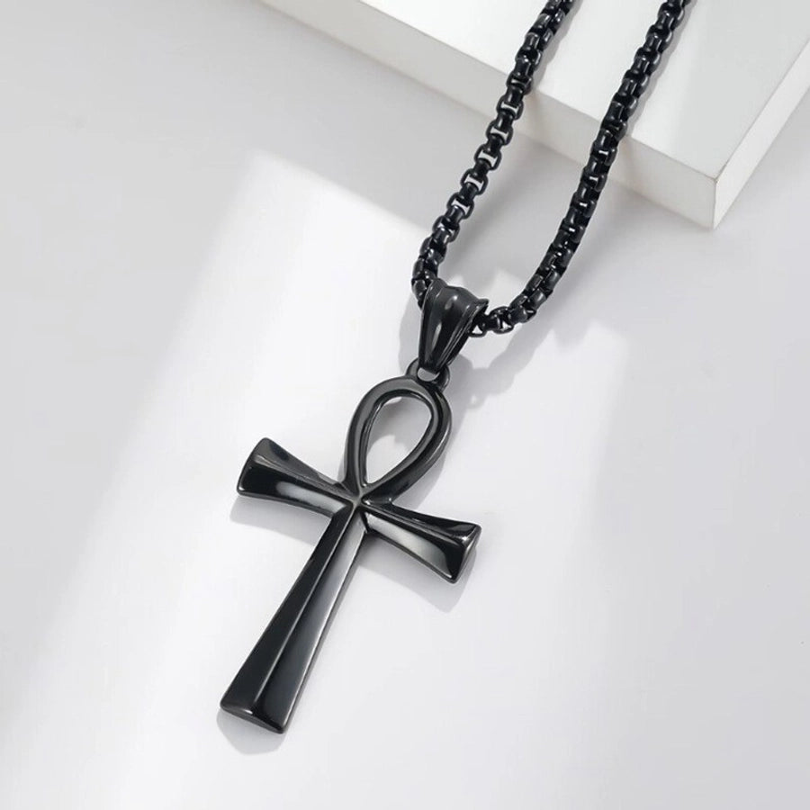 Simple Style Cross Alloy Belcher Chain Pendant Necklaces