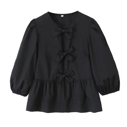 Women's Blouse Long Sleeve Blouses Streetwear Solid Color