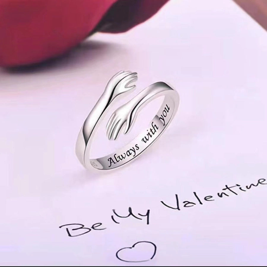 Dibo s925 sterling silver hands hug ring women's simple fashion   explosions jewelry manufacturers