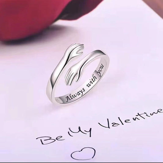 Dibo s925 sterling silver hands hug ring women's simple fashion   explosions jewelry manufacturers