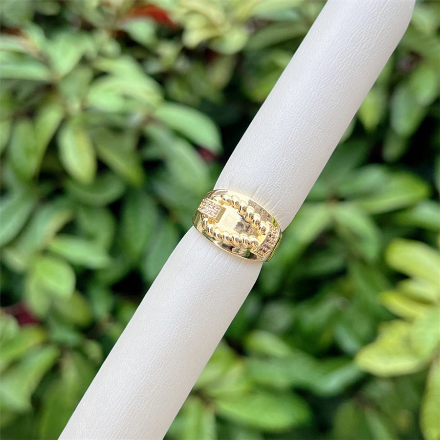 Copper 18K Gold Plated Heart Shape Crown Zircon Open Rings