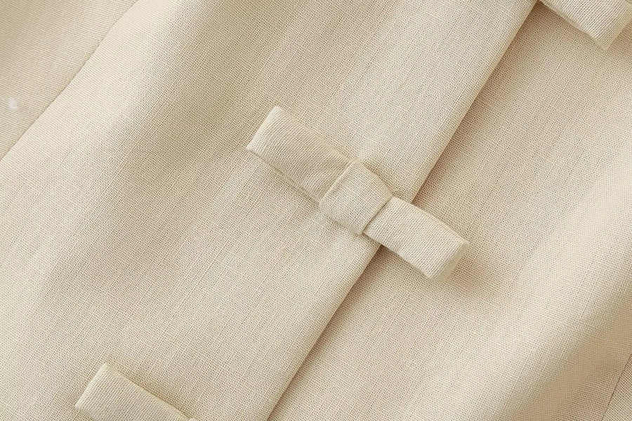 Business Women's British Style Solid Color Polyester Button Pants Sets Pants Sets