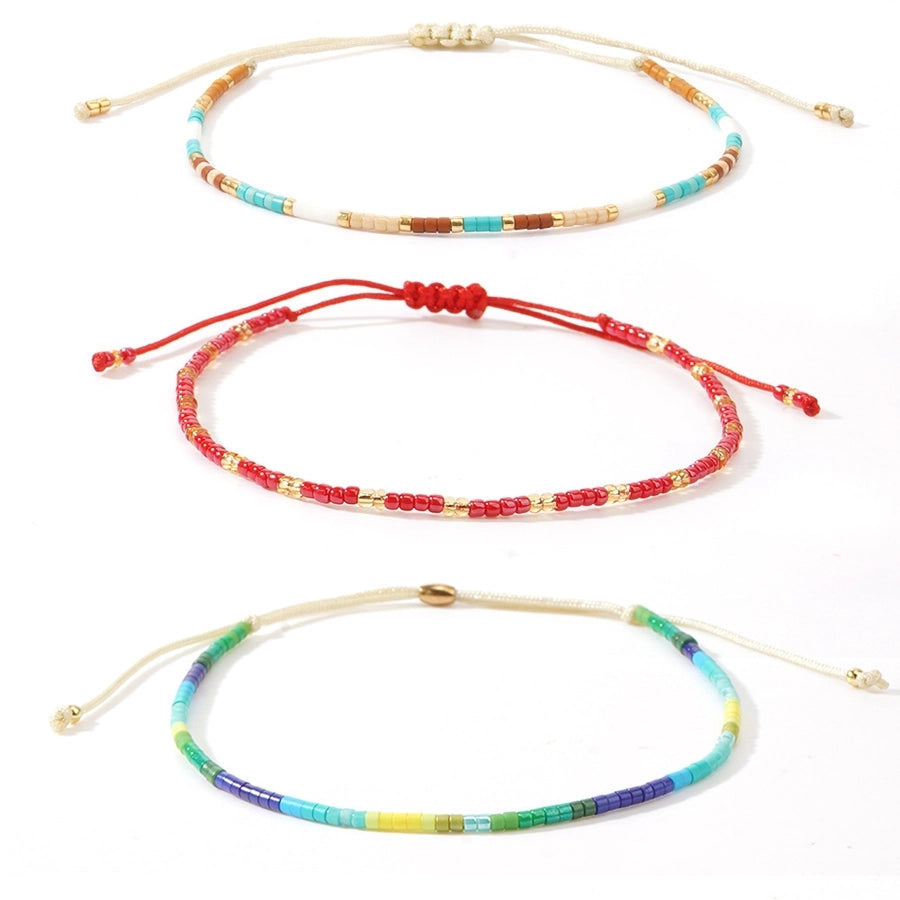 Bohemian Round Seed Bead Wax line Copper  Beaded Bracelets