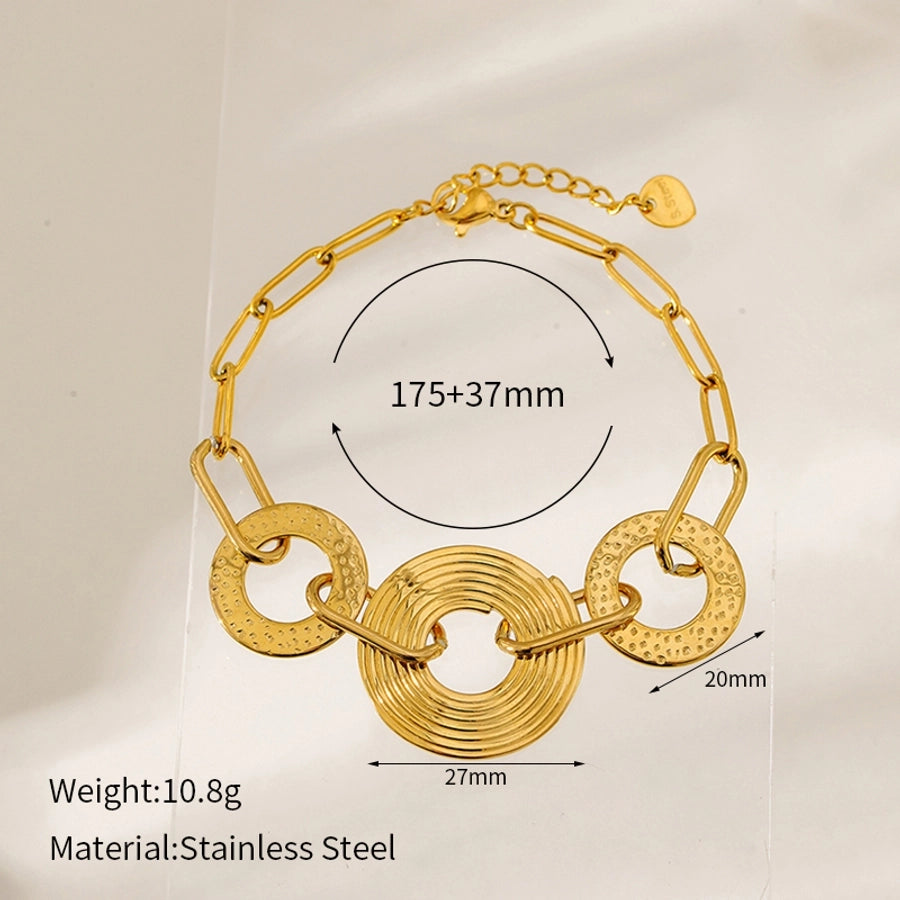 Elegant Luxurious Simple Style Geometric 304 Stainless Steel Paperclip Chain Bracelets In Bulk Stainless Steel Bracelets