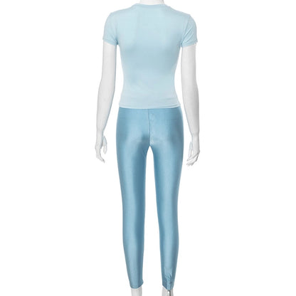 Daily Women's Streetwear Solid Color Spandex Polyester Pants Sets Pants Sets