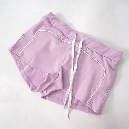 Daily Women's Streetwear Contrast Collar Spandex Polyester Twilled Satin Shorts Sets Shorts Sets