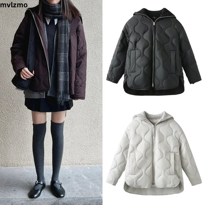 Women's Simple Style Classic Style Solid Color Zipper Coat cotton clothes