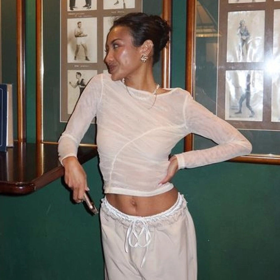 Women's T-shirt Long Sleeve Blouses Streetwear Solid Color