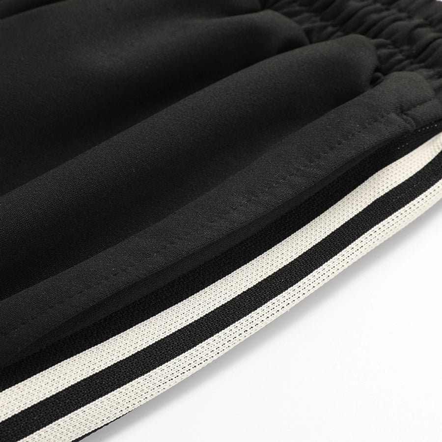 Men's Stripe Casual Standing Collar Turndown Long Sleeve Loose Men's Outwear