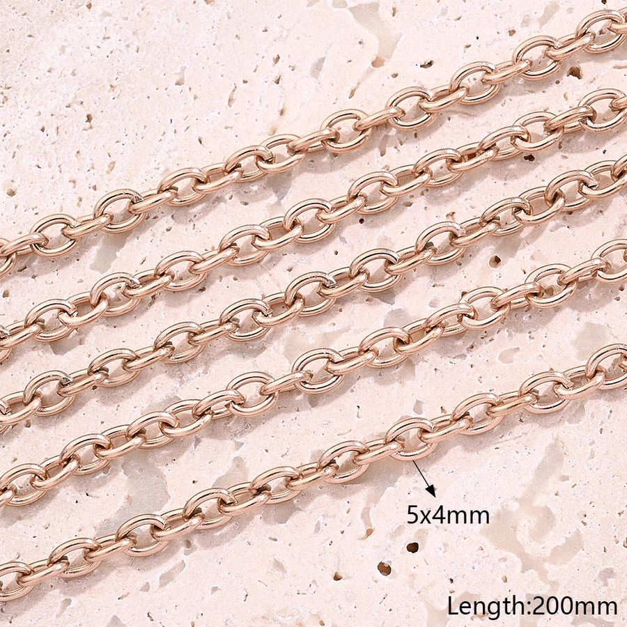 10 Strands/Package 5 Strands/Package 304 Stainless Steel 18K Gold Plated cable chain Belcher Chain Polished Length: 200mm Length: 220+50mm Length:230+50mm Jewelry Accessories