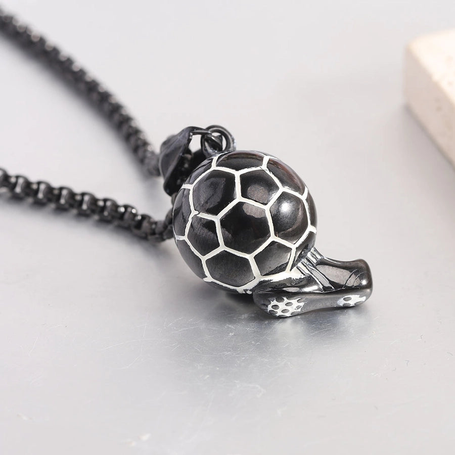 Simple Style Sports Football Titanium Steel 18K Gold Plated Unisex Pendant Necklace