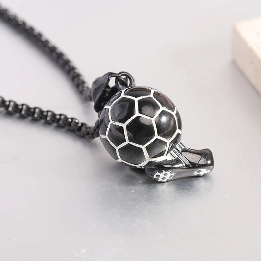 Simple Style Sports Football Titanium Steel 18K Gold Plated Unisex Pendant Necklace