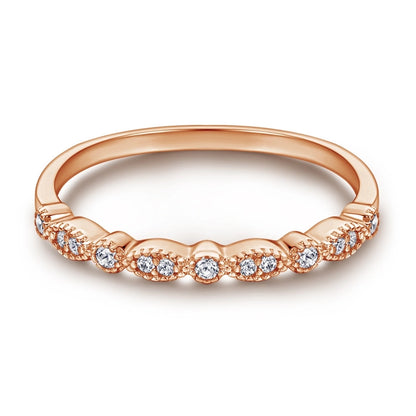 Tong Lin new simple ring fashion s925 sterling silver ring micro inlaid zircon row drill  engagement gift rings