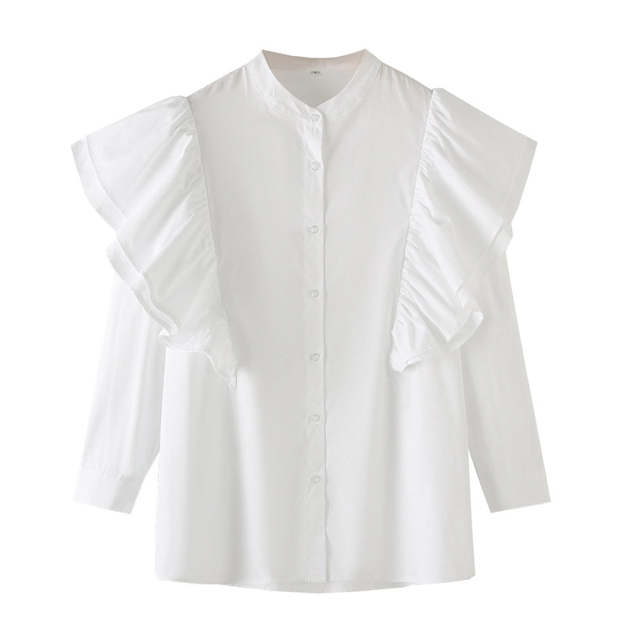 Women's Blouse Long Sleeve Blouses Elegant Solid Color