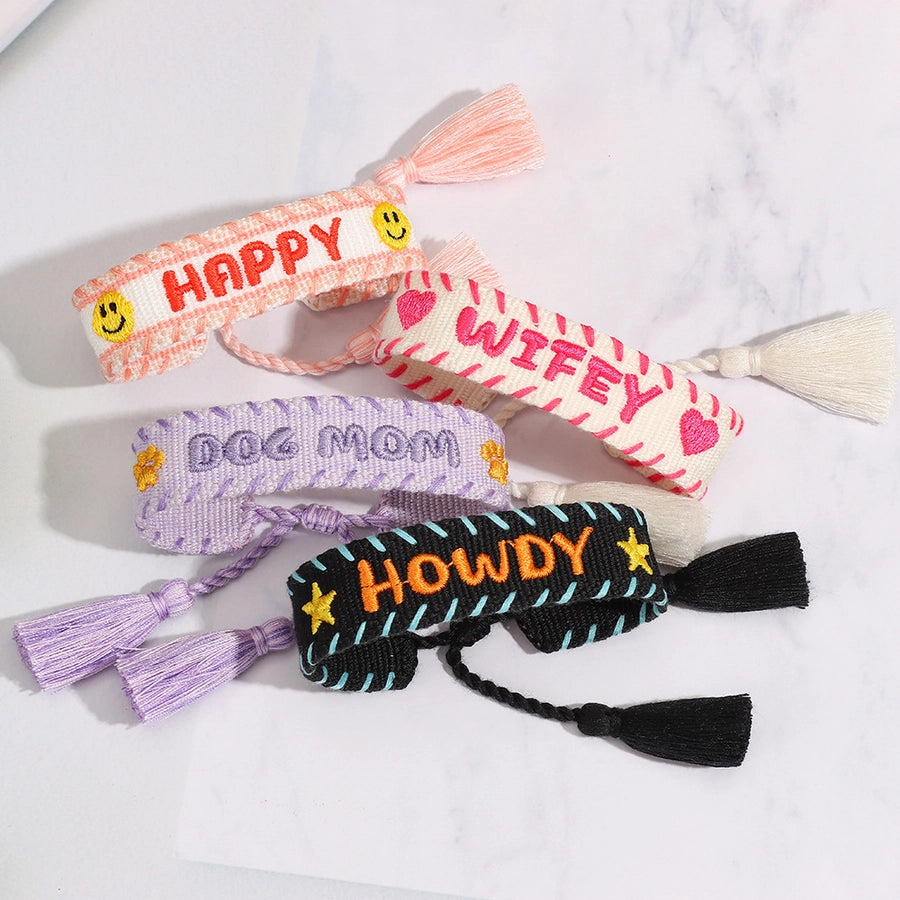 Cute Sweet Letter Cord Woven Chain String Bracelets