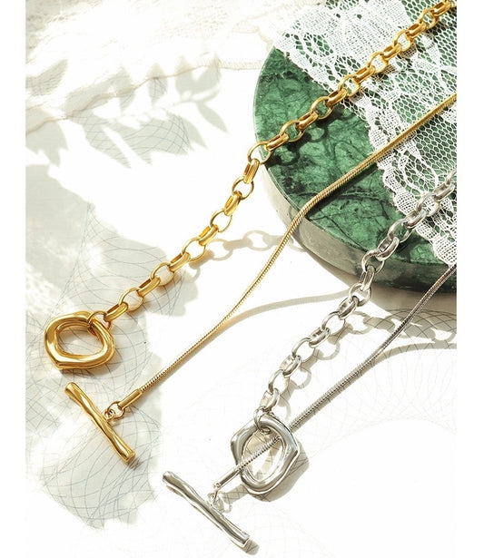 Jewelry Simple Style Geometric 304 Stainless Steel 18K Gold Plated Pendant Necklace