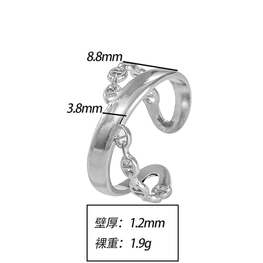 Jewelry Elegant Leaves Flower Titanium Steel Open Rings