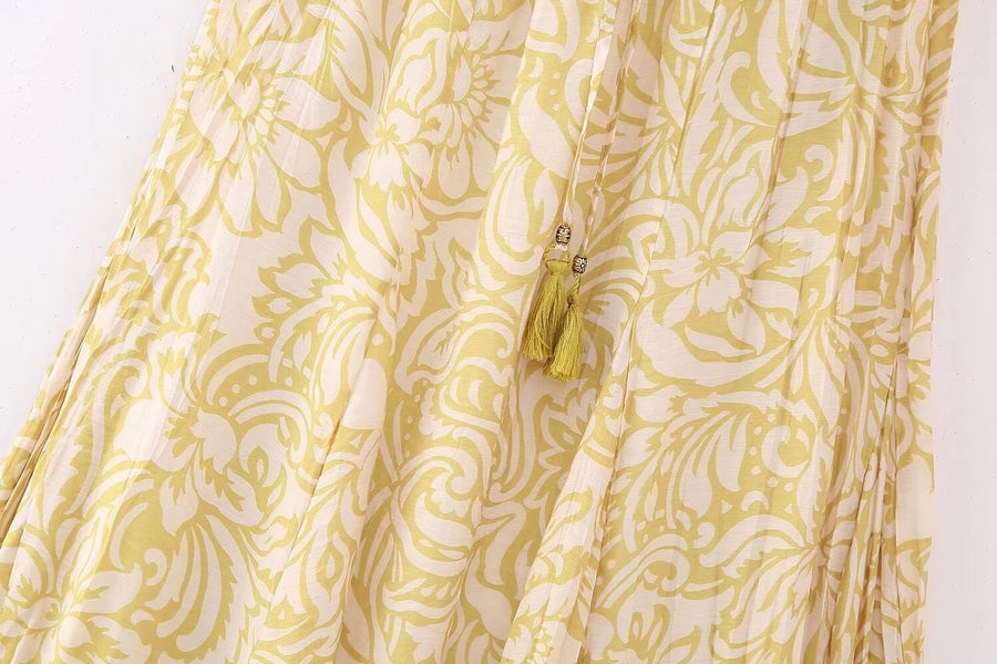 Summer Simple Style Flower Polyester Midi Dress Skirts