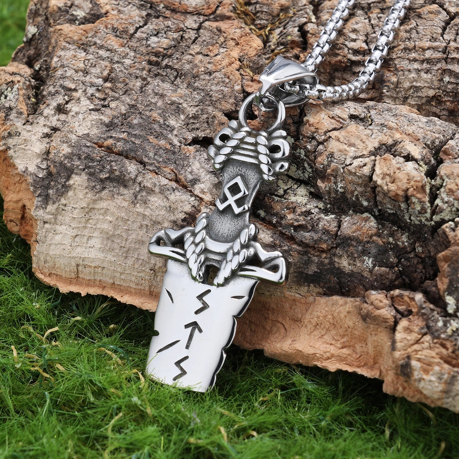 Hip-Hop Vintage Style Broken Sword 304 Stainless Steel Unisex