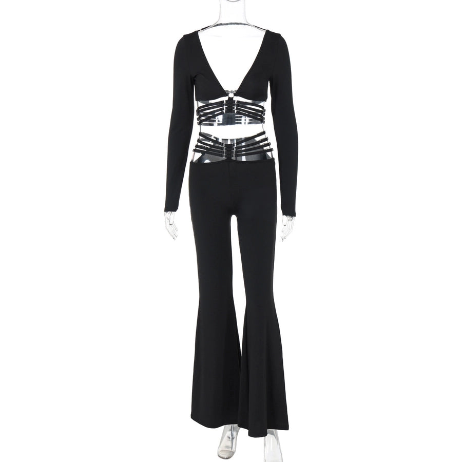 Party Women's Sexy Solid Color Spandex Polyester Pants Sets Pants Sets