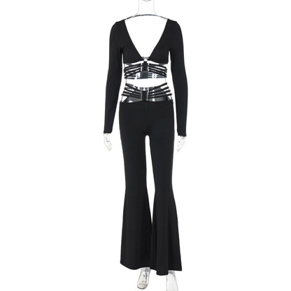 Party Women's Sexy Solid Color Spandex Polyester Pants Sets Pants Sets