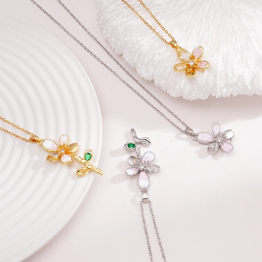 Jewelry Glam Lady Sexy Flower 304 Stainless Steel Copper Necklace