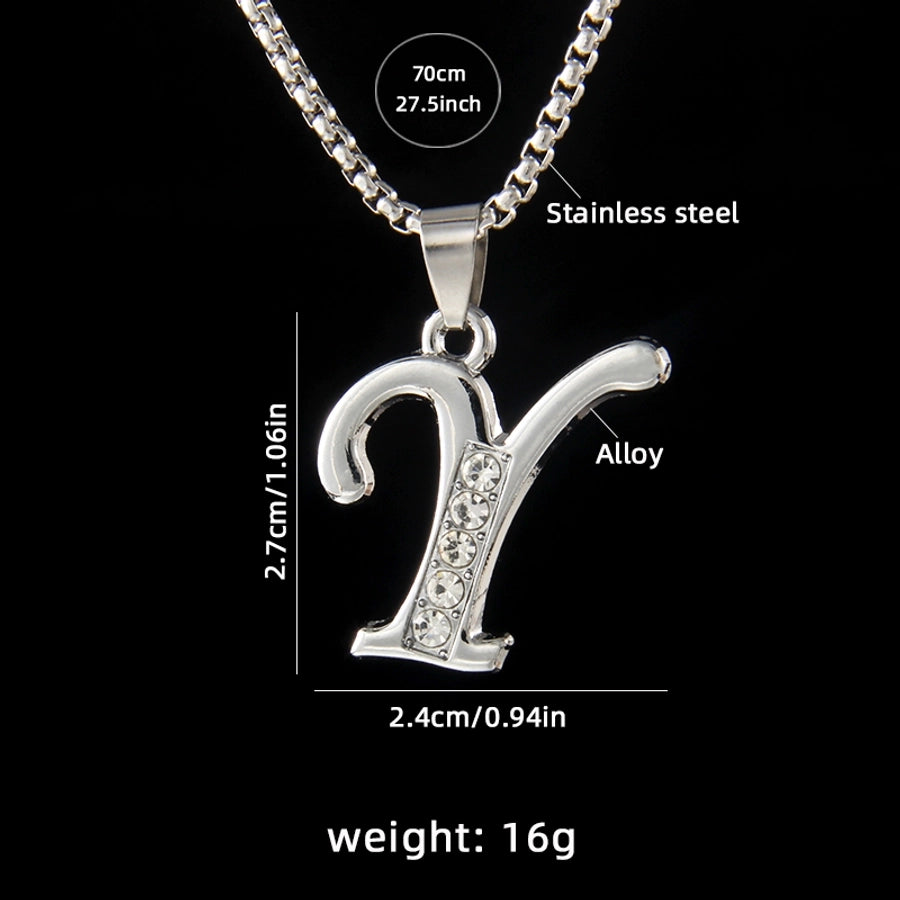 Simple Style letter 201 Stainless Steel Zinc alloy Unisex Pendant Necklace