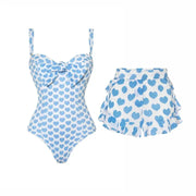 Blue One-Piece Shorts Suit