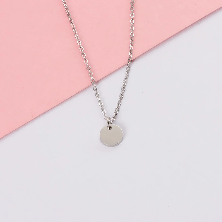 Jewelry Simple Style Round 304 Stainless Steel Plating Pendant Necklace