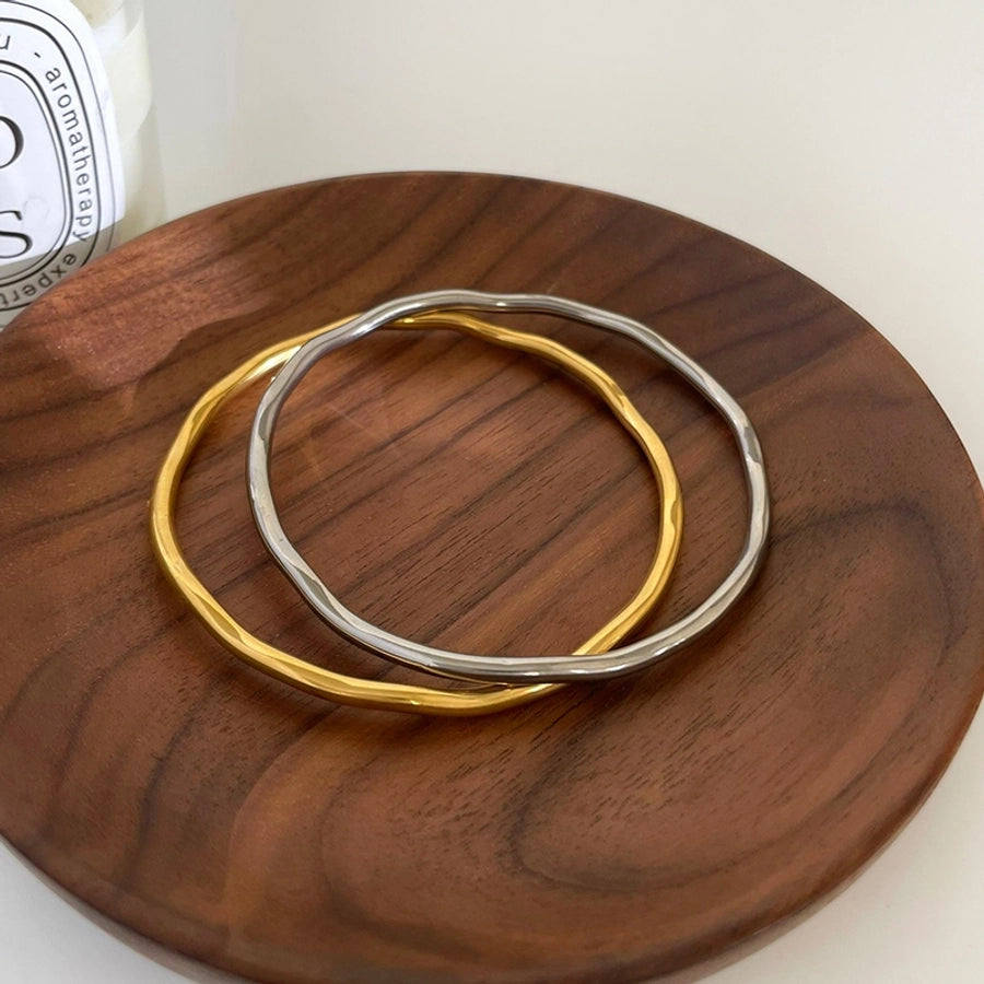 IG Style Nordic Style Luxurious Geometric 316L Stainless Steel  18K Gold Plated Zircon Bangle In Bulk Stainless Steel Bracelets