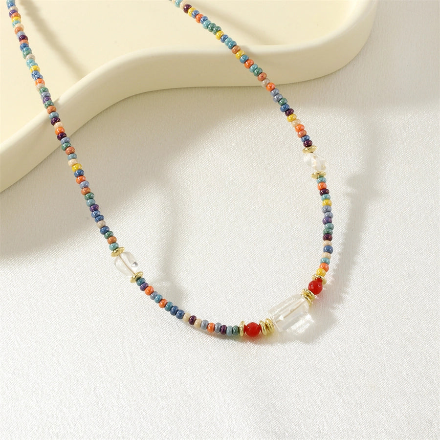 IG Style Ethnic Style Round Glass Beaded Chain Beaded Necklaces