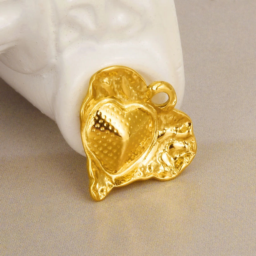 1 Piece 16 * 16mm 304 Stainless Steel 18K Gold Plated Heart Shape Pendant Jewelry Accessories