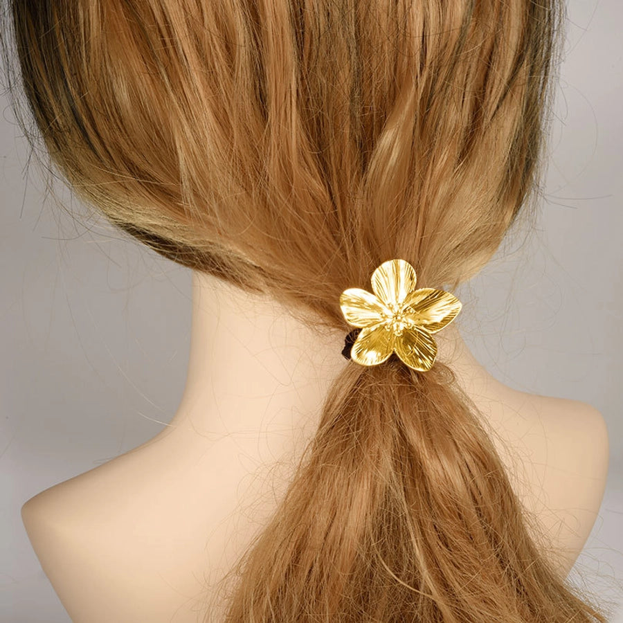 Women's Simple Style Flower 304 Stainless Steel Plating Hair Tie