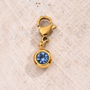 Light Sky Blue Color Lucky Stone Lobster Buckle Pendant (Gold)