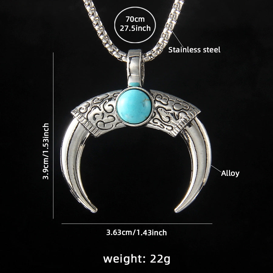 Hip-Hop Vintage Style Devil's Eye Horns 201 Stainless Steel Alloy Plating Unisex Pendant Necklace