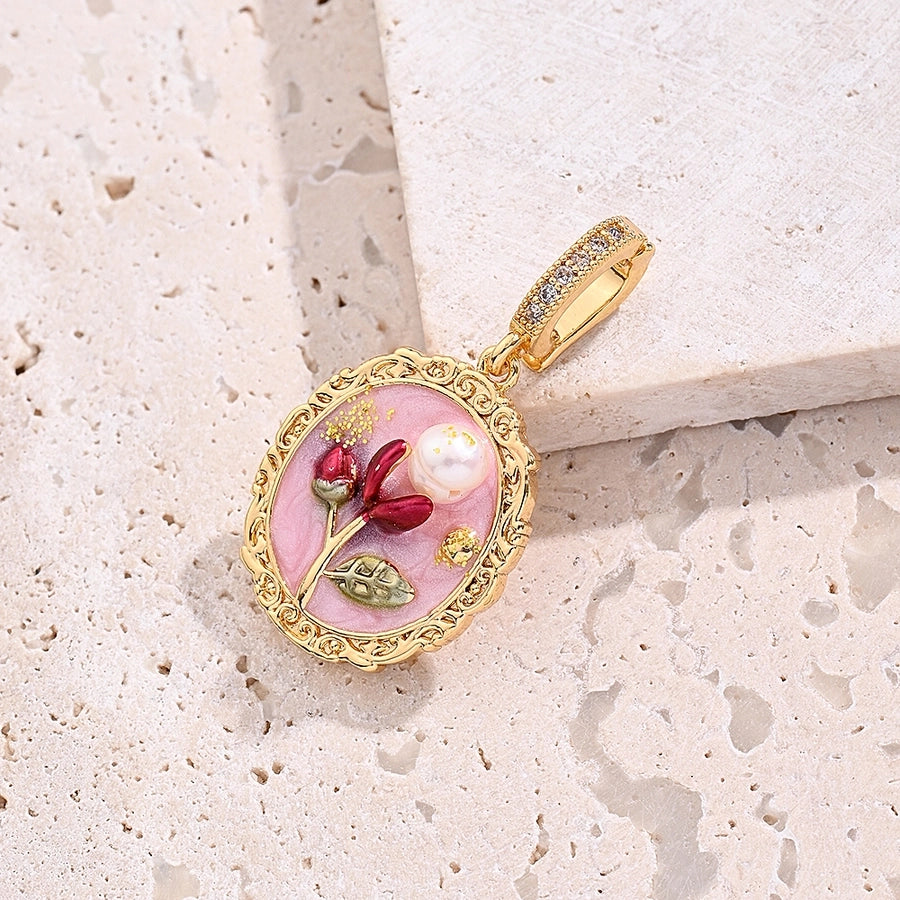 1 Piece 22.5x18mm 23x21.5mm 24x22mm 6.5x4.2mm Freshwater Pearl Copper Zircon 18K Gold Plated Round Flower Lotus Polished Pendant Jewelry Buckle Jewelry Accessories