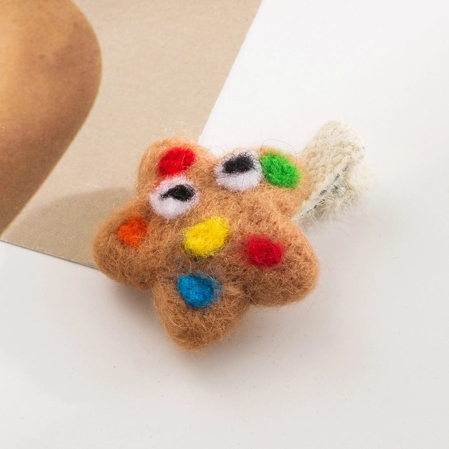 Children Unisex Cute Animal Star Cherry Cashmere Hair Clip