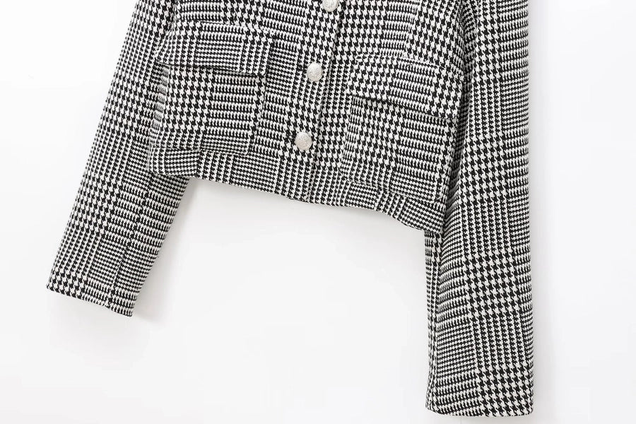 Women's Blazer Long Sleeve Blazers Button Elegant Color Block