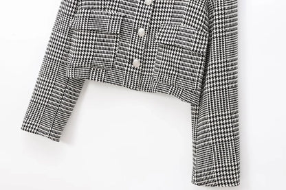 Women's Blazer Long Sleeve Blazers Button Elegant Color Block