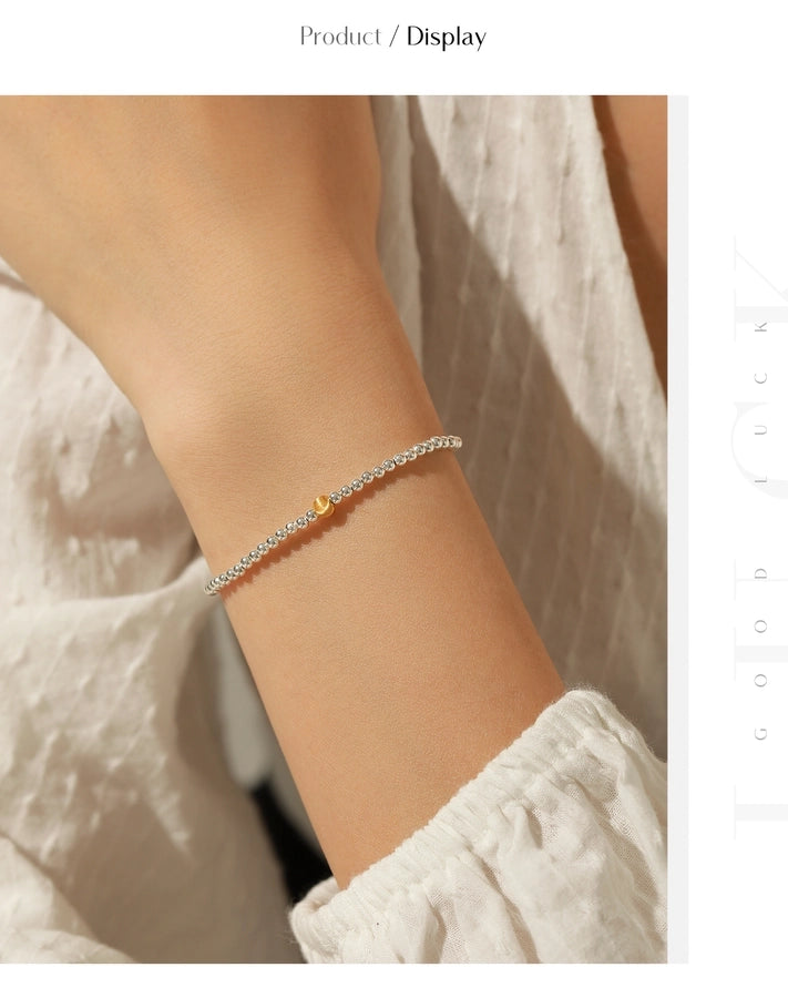 925 Sterling Silver ball chain Bracelets IG Style Simple Style