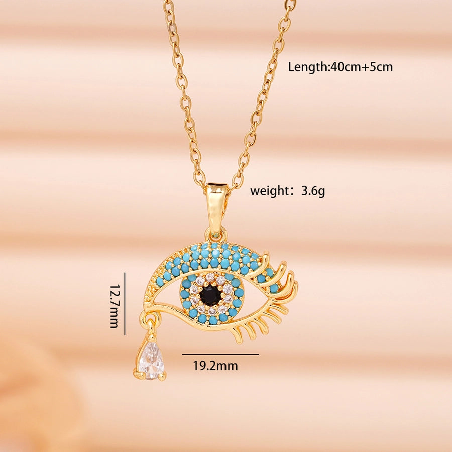 Jewelry Lady Sexy Shiny Eye 304 Stainless Steel Copper Necklace